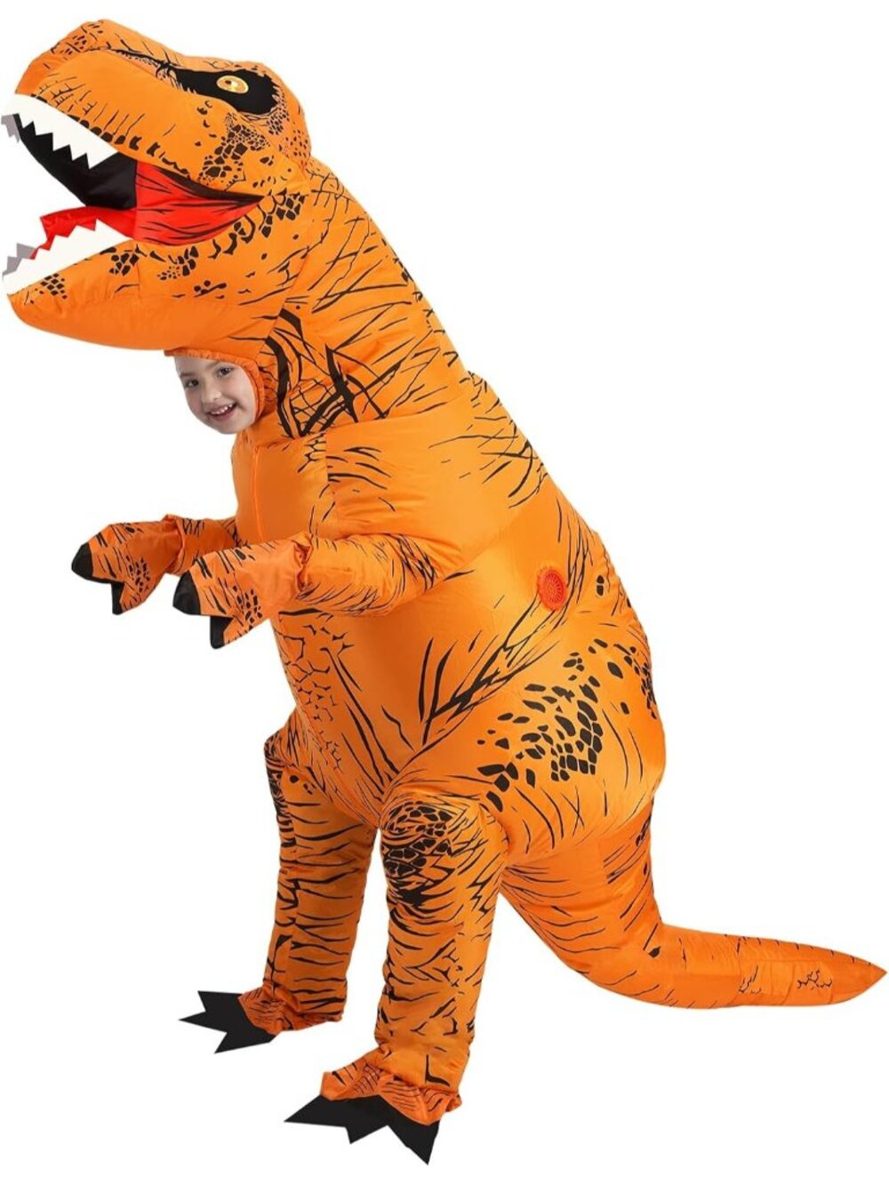 🎃Kids Brown Halloween Lightweight Inflatable Blow Up T-Rex Dinosaur Costume